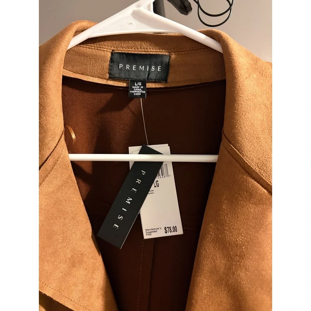 Premise Brown Faux Suede Womenn's Jacket L - NWT - Picture 2 of 5